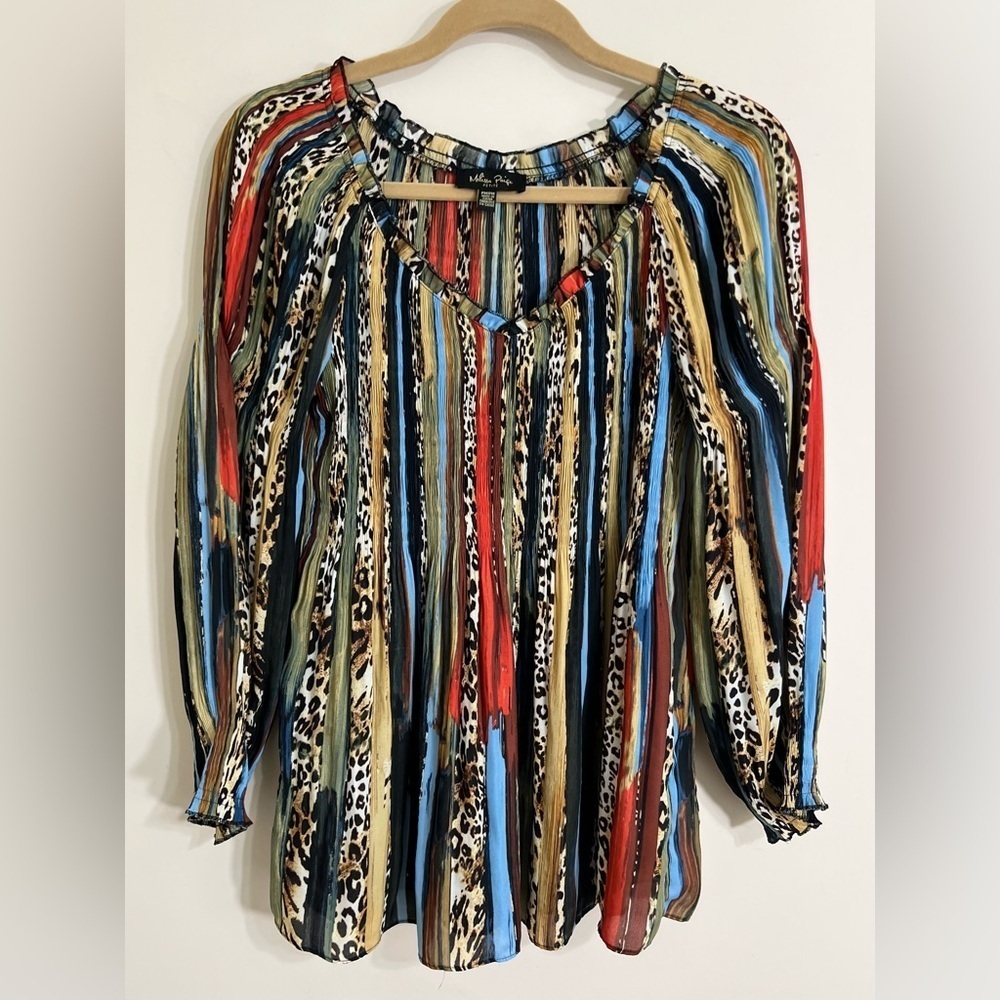 MELISSA PAIGE‎ V Neck Long Sleeve Colorful
Animal Print Flowy Top V Neck Medium